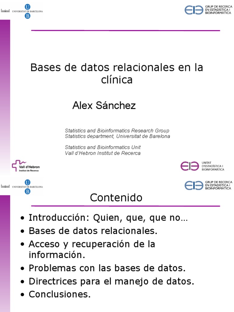 Bases de Datos Relacionales en La Clinica - v3 PDF | Descargar gratis ...