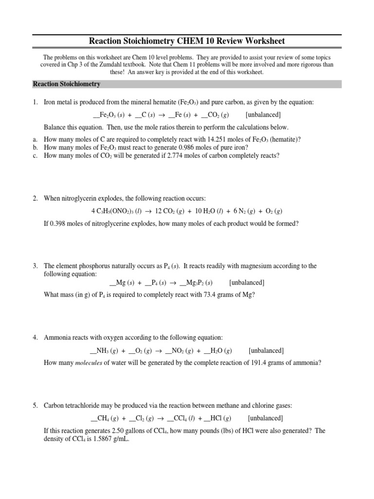 reaction-stoichiometry-chem-10-review-worksheet-pdf-stoichiometry-sulfur