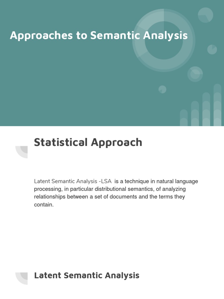Approaches To Semantic Analysis | PDF | First Order Logic | Semantics