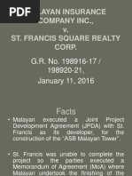 Malayan Insurance Company Inc., v. St. Francis Square Realty Corp