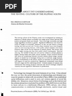 Let'S Talk About TXT! Understanding The Texting Culture of The Filipino Youth