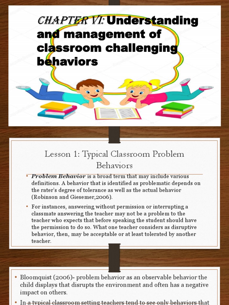Understanding and Management of Classroom Challenging Behaviors | PDF ...