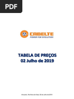 Cabelte - Tabela de Preços 2019