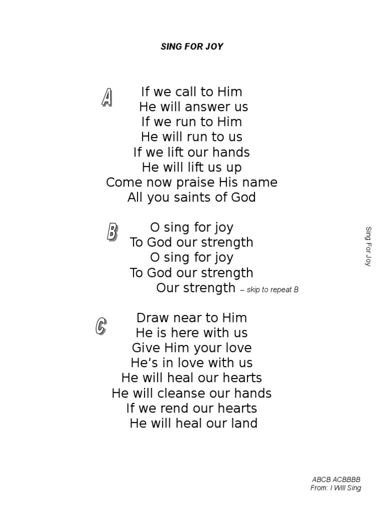 Sing For Joy Pdf
