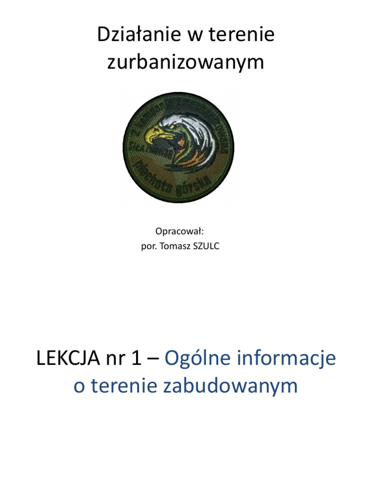 Taktyka Walki W Terenie Zurbanizowanym Pdf