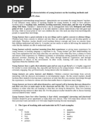 The Influence of Characteristics of Young Learners On The Teaching Methods and Techniques in A FL Class