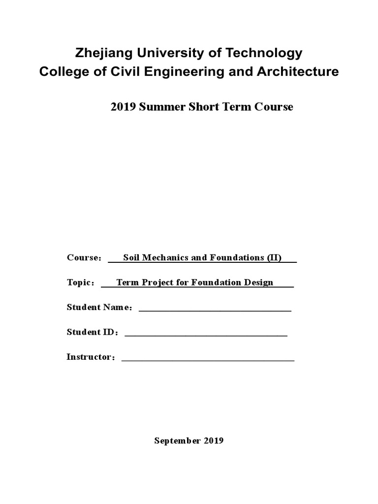 Foundation Design Project for Civil Engineering | PDF | Foundation ...