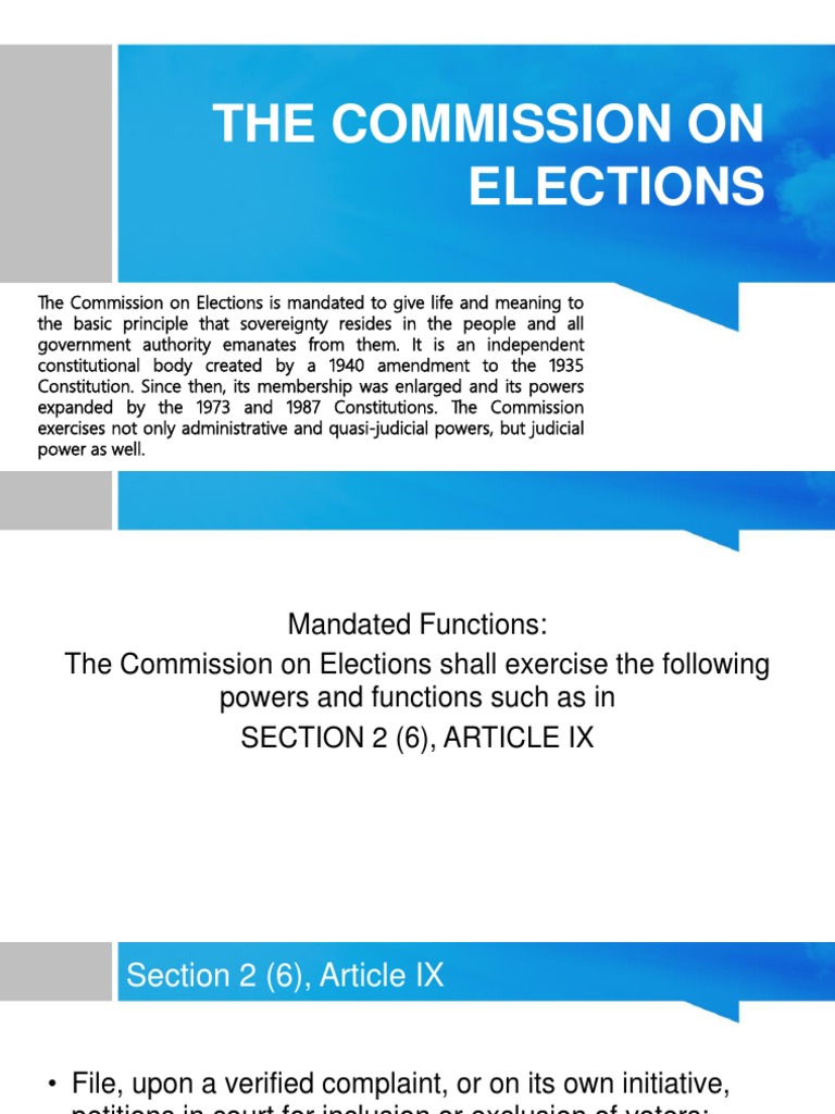 Commission on Elections: Voter Inclusion/Exclusion | PDF | Commission ...