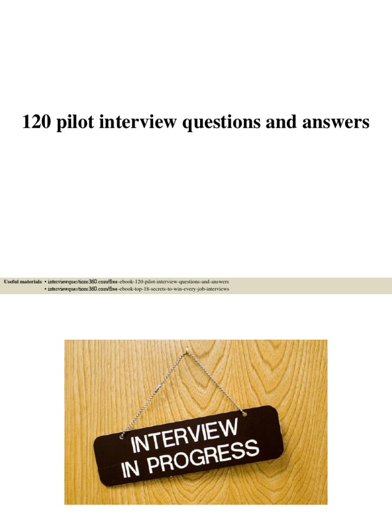 120 Pilot Interview Questions and Answers PDF Body Language Job