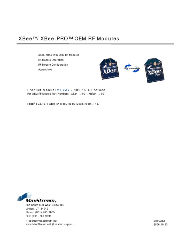 Manual XB Oem-Rf-Modules 802.15.4 PDF | PDF | Analog To Digital ...