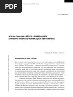 Sociologia da crítica, instituições e o novo modo de dominação gestionário
