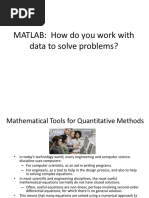 MATLAB: How Do You Work With Data To Solve Problems?