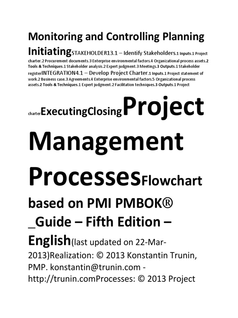 PMP Process Flow Notes PMBOK 5.5 Important | PDF | Project Management ...