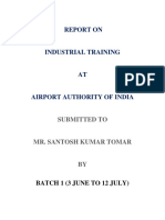 REPORT ON INDUSTRIAL TRAINING AT AIRPORT AUTHORITY OF INDIA