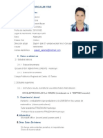 Curriculum Vitae 1. Datos Personales: ING ELECTRÓNICA EN LA UNMSM (Actualmente en El 7SEPTIMO Semestre)