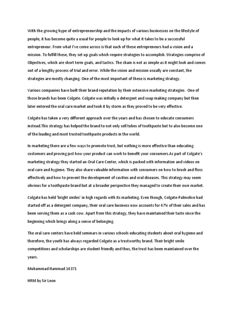 Marketing Strategy PDF Oral Hygiene Brand