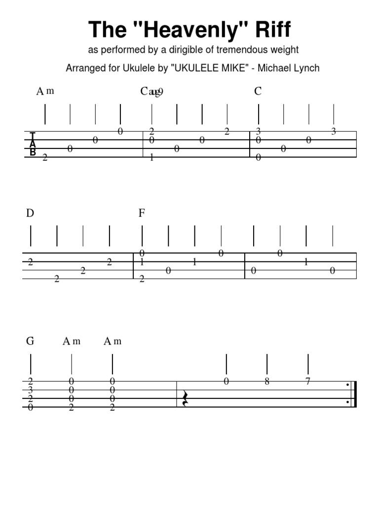 Heavenly Riff for Ukulele | PDF