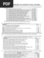 Class Work Problems On Scope of Total Income