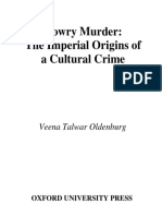 (Veena - Talwar - Oldenburg) Dowry Murder :the Imperial Origins of A Cultural Crime