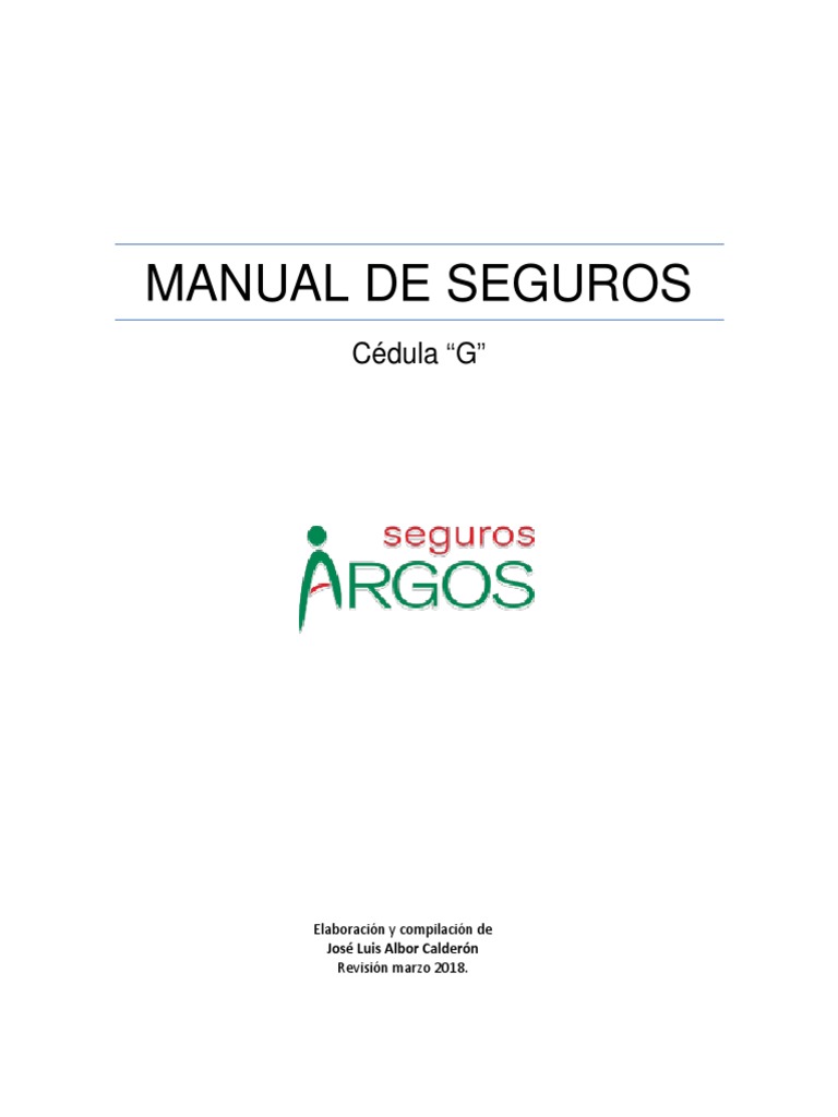 Manual de Seguros Cedula G | Descargar gratis PDF | Póliza de seguros ...