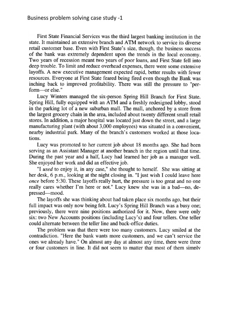 Business Problem Solving Case Study - 1 | PDF