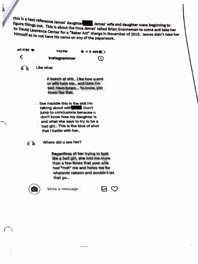 Messages included in internal affairs investigation