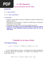 Life Insurance: 4.1 Survival Distribution and Life Tables