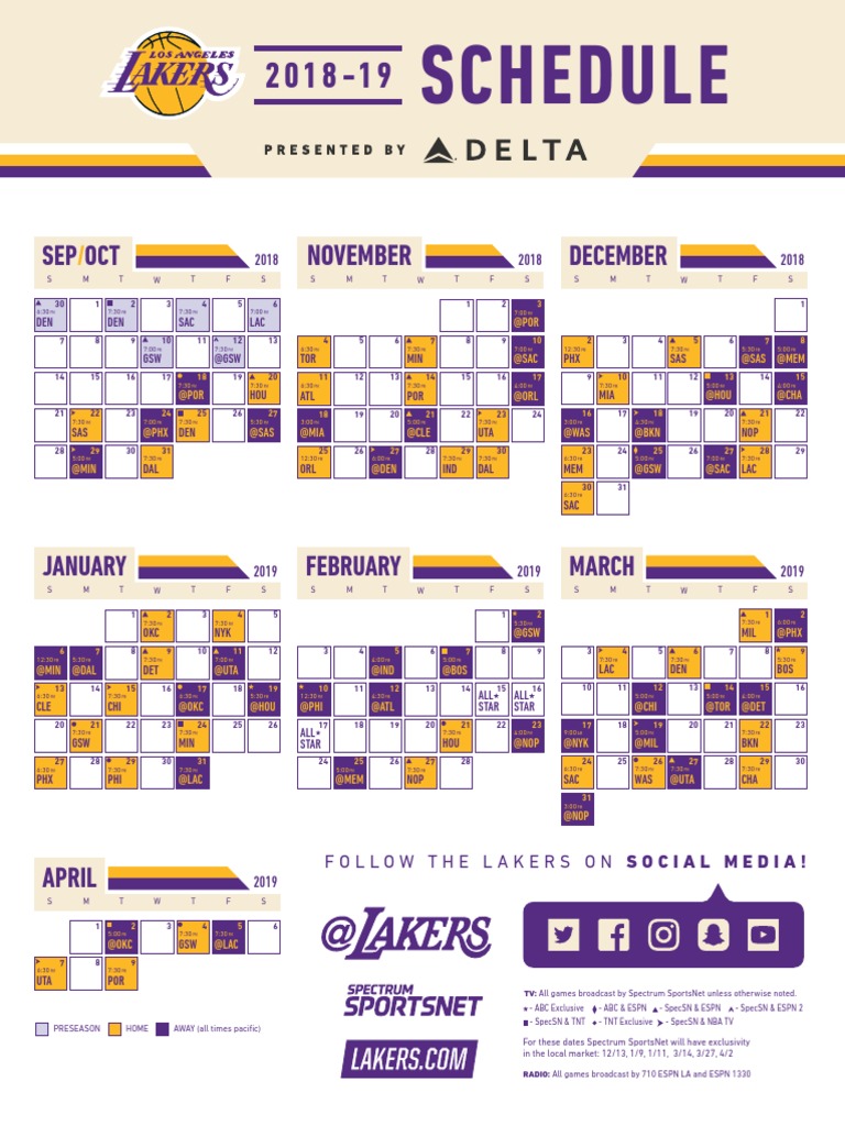 Lakers 2020 schedule discount