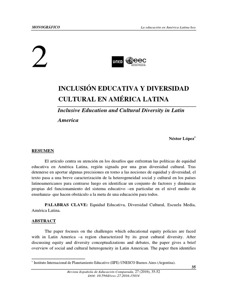 López, N. 2016. Inclusión Educativa y Diversidad en | PDF | Desigualdad ...