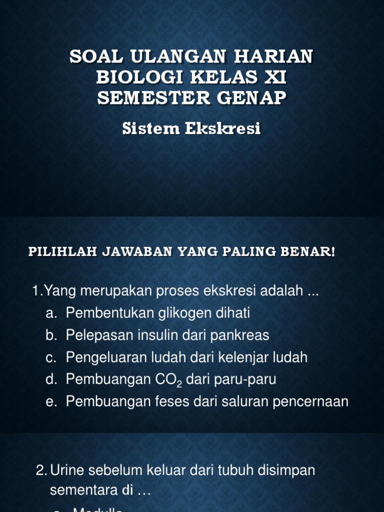 Soal Ulangan Harian Biologi Kelas Xi Semester Genap