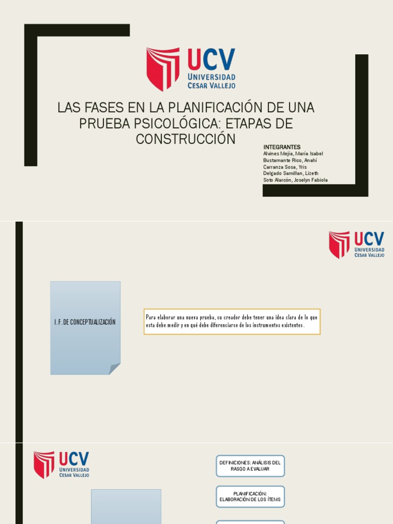 Fases en la Planificación de Pruebas Psicológicas | PDF | Validez ...