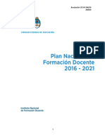 Plan Nacional de Formación Docente