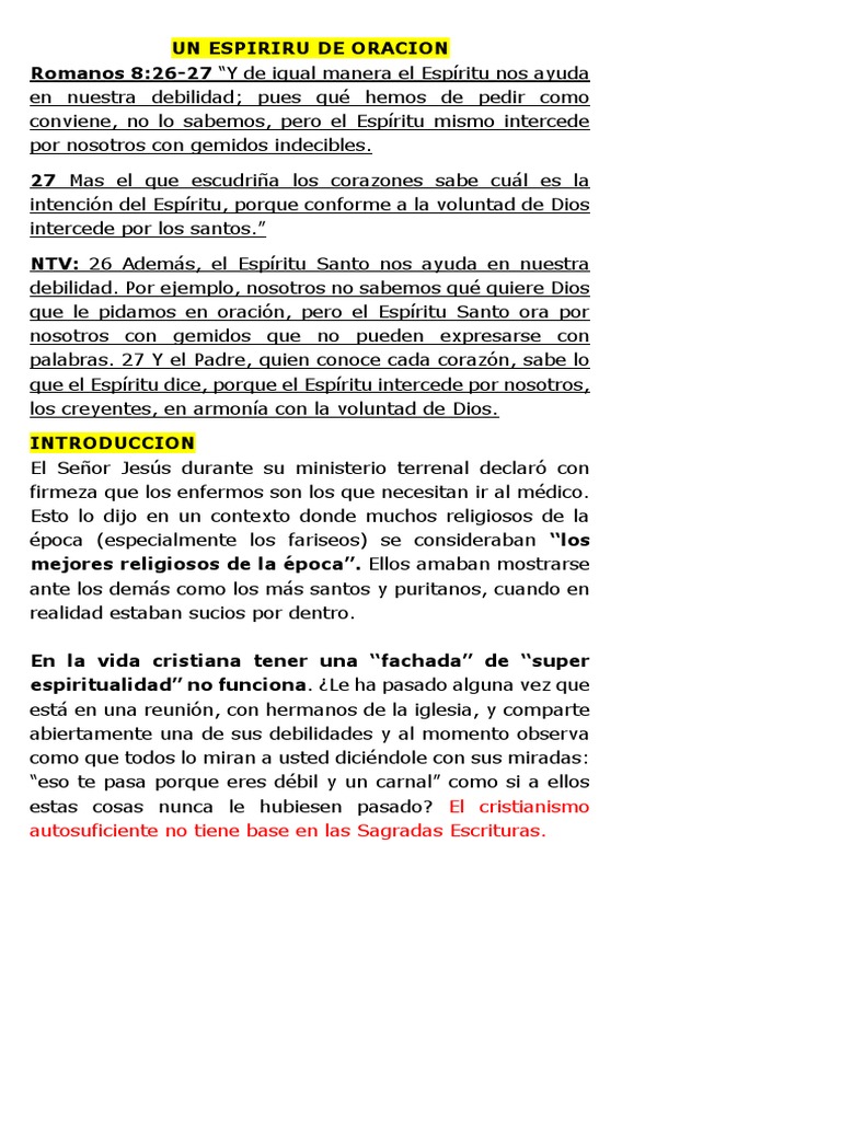 Orar Con El Espiritu | PDF | Oración | espíritu Santo