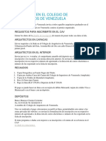 Inscripción Arquitectos Venezuela