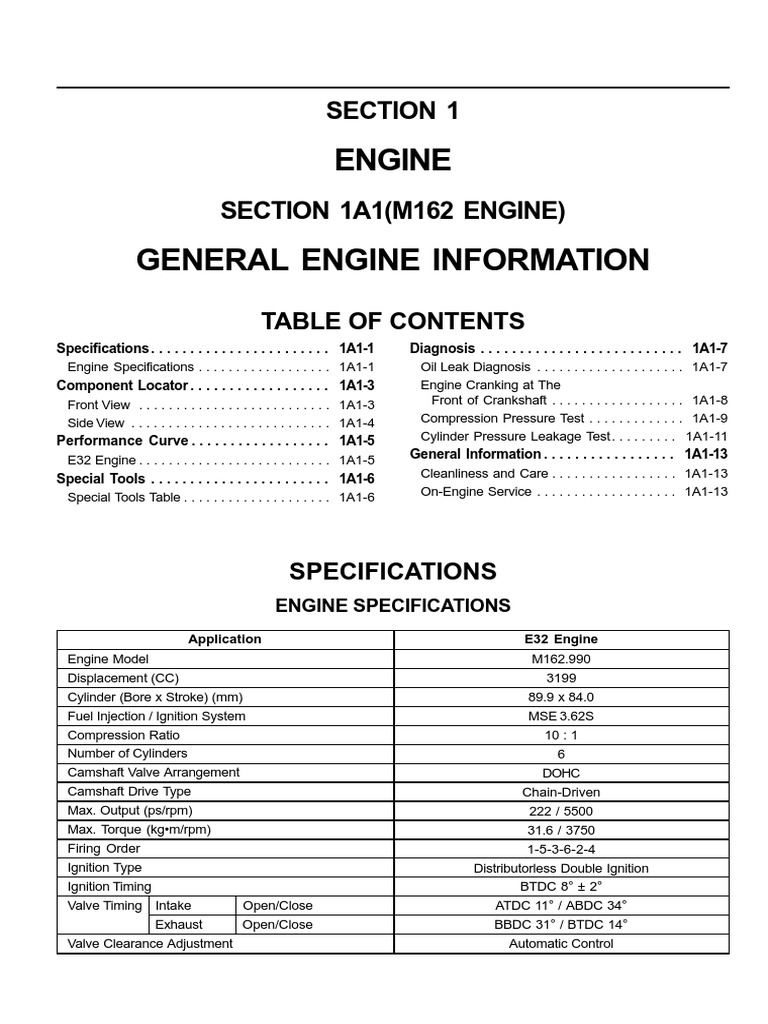 Engine: Section 1 | PDF | Cylinder (Engine) | Leak