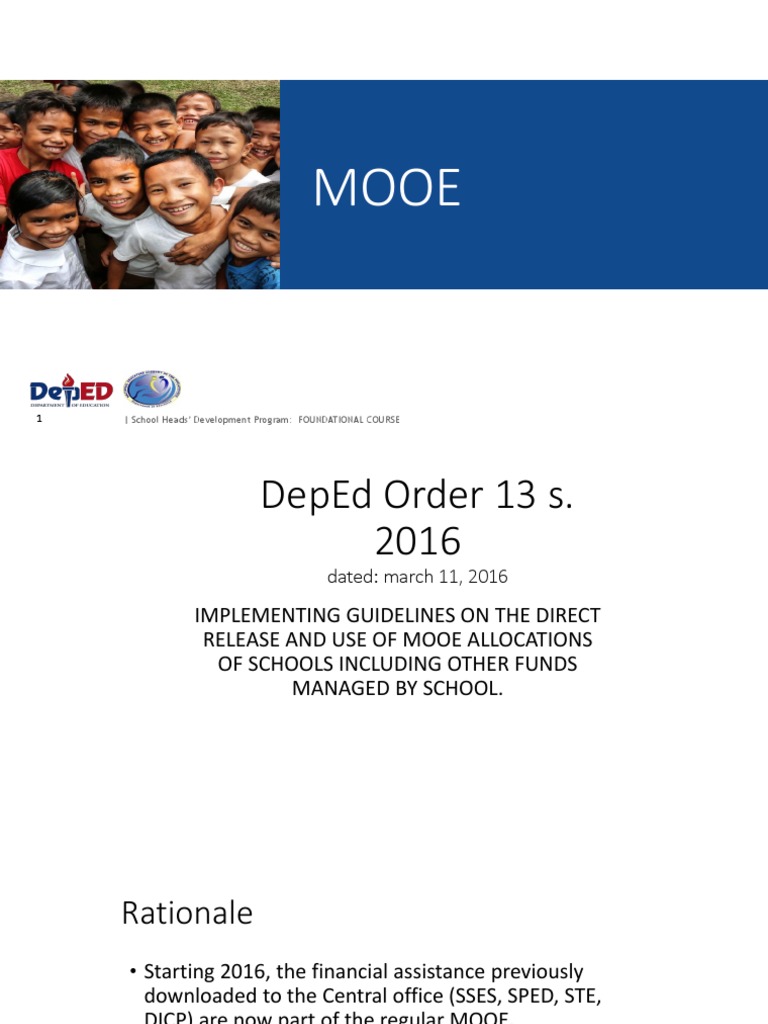 MOOE Guidelines for School Heads | PDF | Learning | Government