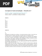 Correcao TESTE Filosofia 10.º - Os Valores