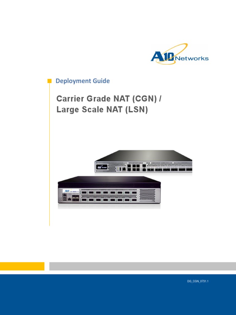 A10DGCarrier Grade NAT (CGN) Large Scale NAT (LSN) PDF PDF Router Ip Address