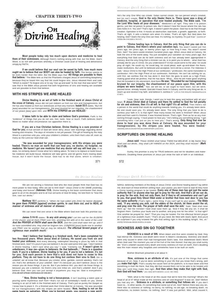 Faith and Divine Healing Explained | PDF | Faith Healing | Confession ...
