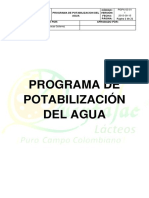 Programa potabilización agua