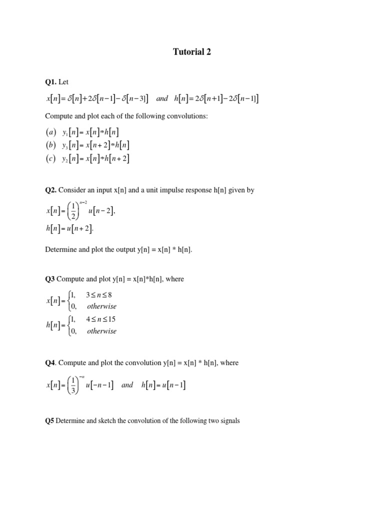 Tutorial 2 PDF Signal Processing Electrical Engineering