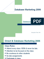 Direct & Database Marketing 2006: Databases: Lecture 2