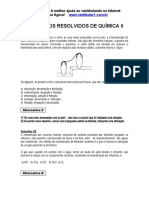 Exercícios resolvidos de Química II sobre processos de produção de vinho, neutralização de efluentes e reações de esterificação