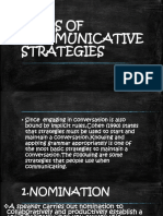 Types of Communicative Strategies