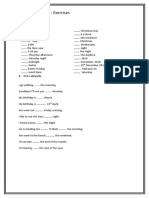 Prepositions of Time On in at 2698