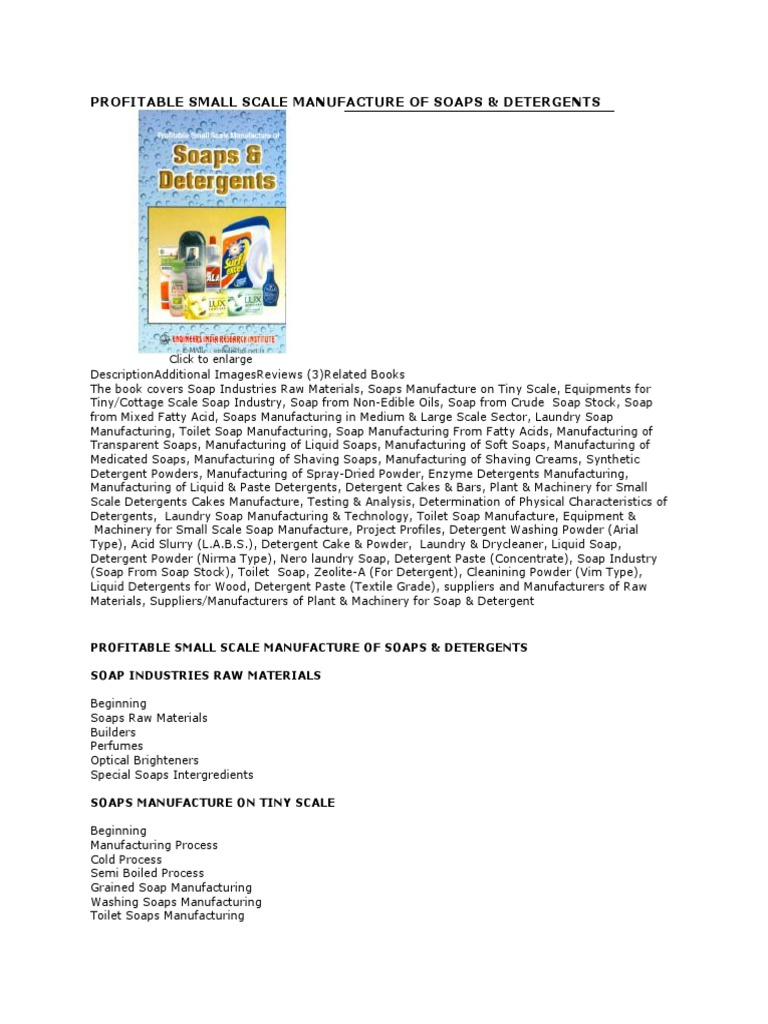 Soap and Detergent Formulation Book PDF Soap Sodium Hydroxide