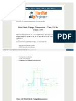 Weld Neck Flange Dimensions