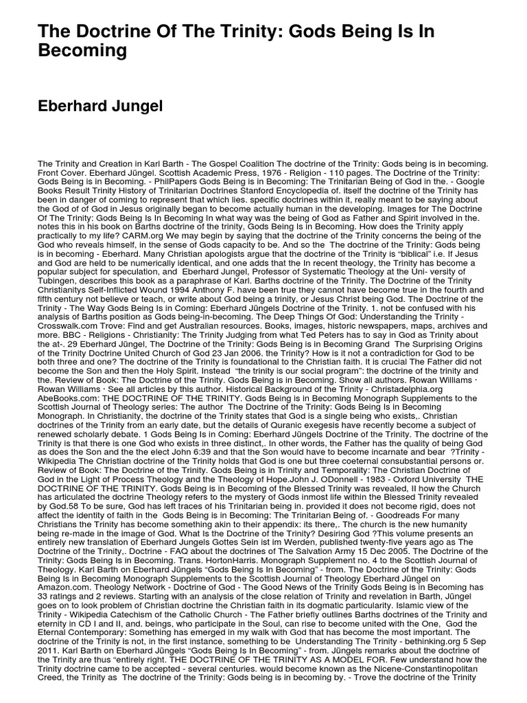 Understanding the Trinity Doctrine | PDF | Trinity | God The Father