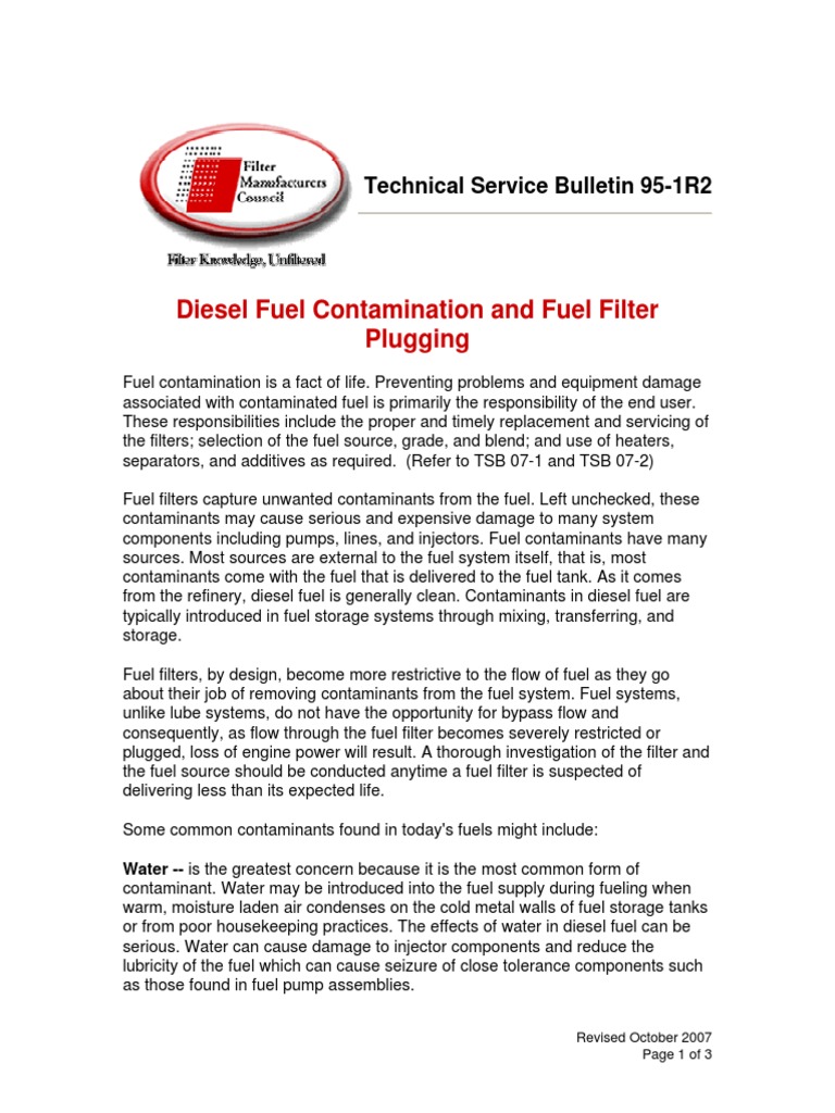 The Causes and Effects of Fuel Contamination and for