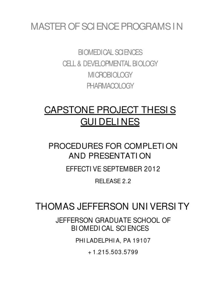 Capstone Project Guidelines PDF Thesis Abstract (Summary)
